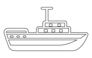lading schip lijn vector illustratie, militair schip schets vector,