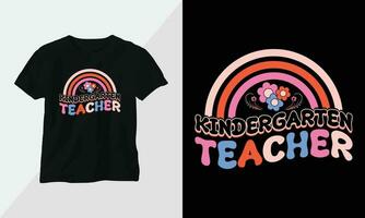 kleuterschool leraar - retro groovy inspirerend t-shirt ontwerp met retro stijl vector