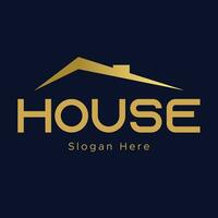 elegant goud huis logo sjabloon vector