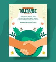 dag voor tolerantie verticaal poster vlak tekenfilm hand- getrokken Sjablonen achtergrond illustratie vector