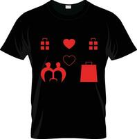 zwart vrijdag zak icoon , liefde symbool t overhemd ontwerp vector