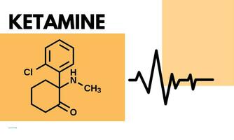 ketamine medisch fles van geneesmiddel dissociatief verdoving gebruikt voor inductie en onderhoud van anesthesie. vector illustratie