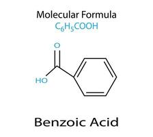 benzoëzuur zuur molecuul skelet- formule, benzoaat zouten vector illustratie.