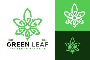 brief g groen blad logo ontwerp vector symbool icoon illustratie