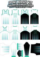 kleurrijk stralen strepen Jersey ontwerp sportkleding lay-out sjabloon vector