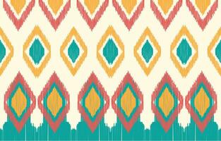 etnisch abstract ikat kunst. aztec ornament afdrukken. meetkundig etnisch patroon naadloos kleur oosters. ontwerp voor achtergrond ,gordijn, tapijt, behang, kleding, inpakken, batik, vector illustratie.