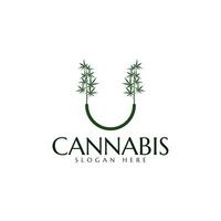 marihuana blad u brief logo vector. gemakkelijk en minimalistisch. vector