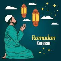 hand- getrokken Ramadan illustratie vector