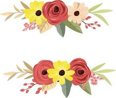 elegant bloem boeket. rozen en zonnebloemen Aan een wit achtergrond. illustraties voor decoreren kaarten en uw andere projecten. vector