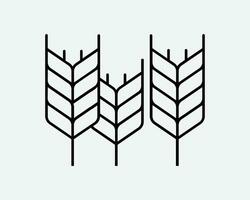 tarwe icoon graan boerderij Bijsnijden rijst- rogge gerst ontbijtgranen zaad maïs biologisch fabriek landbouw zwart wit schets vorm vector clip art grafisch artwork teken symbool