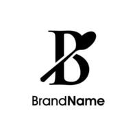 luxe eerste b lepel logo vector