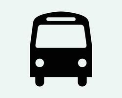 bus icoon openbaar vervoer vervoer voorkant frontaal visie voertuig reizen passagier reis school- hou op hoofd zwart vorm silhouet vector teken symbool