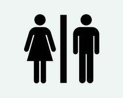 badkamer teken icoon toilet toilet geslacht jongen meisje Mens vrouw mannetje vrouw scheiden openbaar wasruimte seks stok figuur mannen Dames zwart vorm vector symbool