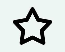ster lijn icoon favoriete opgeslagen zwart wit dun schets vorm Kerstmis element prijs lucht stijl 5 vijf punt knop Mark app web vector symbool teken
