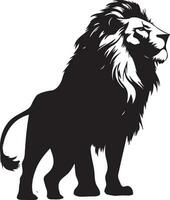 leeuw zwart en wit wild dier vector