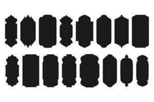 moslim illustratie met reeks vector Islamitisch deur en venster. Arabisch moslim vorm boog. Ramadan kareem silhouet icoon. ontwerp element. vlak vector illustratie.