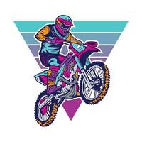 motorcross ras vector illustratie, perfect voor t overhemd ontwerp en kampioenschap evenement logo ontwerp