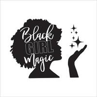 elegant , modieus en geweldig zwart vrouw typografie kunst en illustrator vector