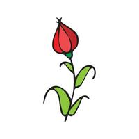 rood tulp bloem tekening vector