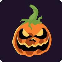 pompoen monster ontwerp van halloween voor Sjablonen vector