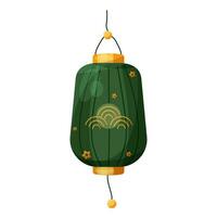 geïsoleerd tekenfilm vector illustratie van groen Chinese lantaarn met een ornament. symbool van Chinese cultuur. element van midden herfst festival, lantaarn festival, Chinese nieuw jaar en Koreaans chuseok