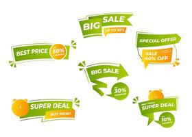 verkoop banner sjablonen ontwerp. speciale aanbieding tags. super sale kortingen. flash sale korting. mega-aanbieding. grote uitverkoop. speciale uitverkoop. kortingslabel vector set