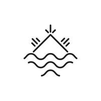 eiland icoon logo schets illustratie ontwerp vector