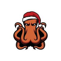 Octopus Kerstmis vector ontwerp