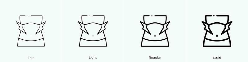 maag icoon. dun, licht, regelmatig en stoutmoedig stijl ontwerp geïsoleerd Aan wit achtergrond vector