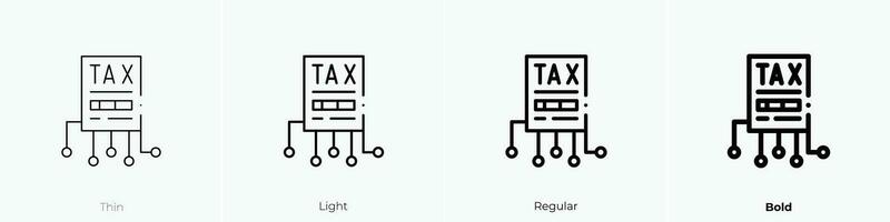belasting icoon. dun, licht, regelmatig en stoutmoedig stijl ontwerp geïsoleerd Aan wit achtergrond vector