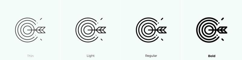 doelwit icoon. dun, licht, regelmatig en stoutmoedig stijl ontwerp geïsoleerd Aan wit achtergrond vector