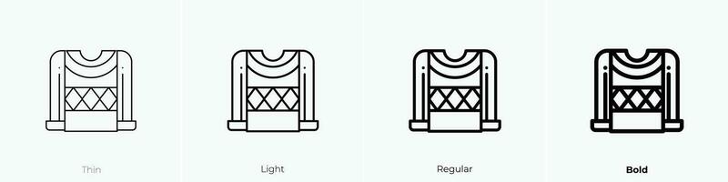 trui icoon. dun, licht, regelmatig en stoutmoedig stijl ontwerp geïsoleerd Aan wit achtergrond vector