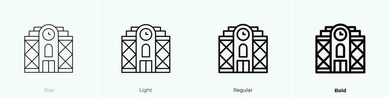 station icoon. dun, licht, regelmatig en stoutmoedig stijl ontwerp geïsoleerd Aan wit achtergrond vector