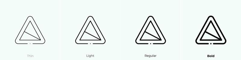 steil afdaling icoon. dun, licht, regelmatig en stoutmoedig stijl ontwerp geïsoleerd Aan wit achtergrond vector