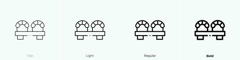 sushi icoon. dun, licht, regelmatig en stoutmoedig stijl ontwerp geïsoleerd Aan wit achtergrond vector