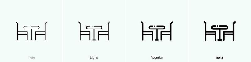 tafel icoon. dun, licht, regelmatig en stoutmoedig stijl ontwerp geïsoleerd Aan wit achtergrond vector