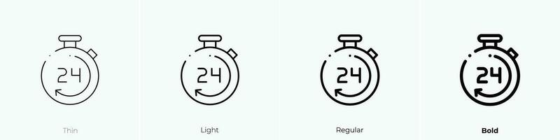 stopklok icoon. dun, licht, regelmatig en stoutmoedig stijl ontwerp geïsoleerd Aan wit achtergrond vector