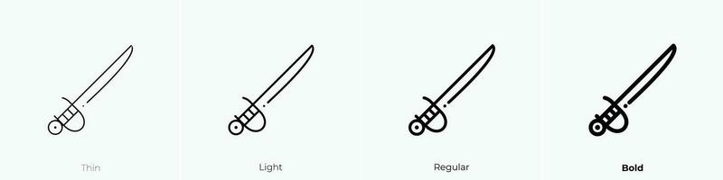 zwaard icoon. dun, licht, regelmatig en stoutmoedig stijl ontwerp geïsoleerd Aan wit achtergrond vector