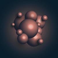 abstracte 3D-realistische groep bollenstructuur op donkerblauwe achtergrond vector