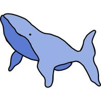 blauw walvis icoon tekenfilm stijl vector