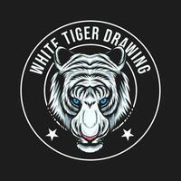 wit tijger hoofd logo illustratie vector