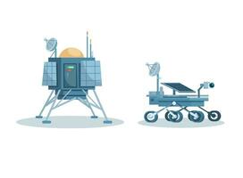 ruimte ontdekkingsreiziger robot. maan rover verzameling reeks tekenfilm illustratie vector