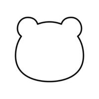 dier, beer hoofd vorm icoon schets stijl. teddy beer gemakkelijk avatar karakter. zacht baby speelgoed- gezicht logo voor dier kat tekenfilm. vector illustratie. ontwerp Aan wit achtergrond. eps 10