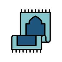 Ramadan icoon gevulde schets eid, vasten, Islam, moskee mat moslim gebed tapijt, Ramadan icoon. traditioneel islamitisch, Arabisch tapijt voor namaz bidden vector illustratie ontwerp Aan wit achtergrond eps 10