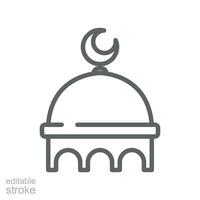 moslim moskee koepels icoon. Islamitisch aanbidden plaats, Islam gebed kamer voor religie en Ramadan symbool. Moslim bidden in schets bewerkbare hartinfarct. vector illustratie. ontwerp Aan wit achtergrond eps 10