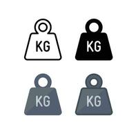 gewicht zwaar kg icoon. halter gemakkelijk kg kilogram schaal. zwaar massa voor oefening element Sportschool bedrijf. stevig, vlak, gevuld, schets stijl. vector illustratie ontwerp Aan wit achtergrond. eps 10