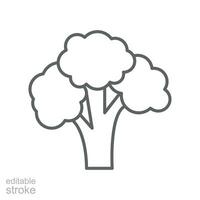 broccoli icoon. natuur groente biologisch voedsel voeding. vers gezond tuin oogst. kool, bloemkool bewerkbare beroerte schets stijl pictogram vector illustratie ontwerp Aan wit achtergrond eps 10