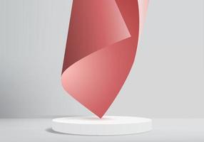 cilinder abstracte minimale scène met geometrisch platform. zomer achtergrond vector 3D-rendering met podium. staan om cosmetische producten te laten zien. etappe-showcase op voetstuk moderne 3d witte studio