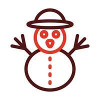 sneeuwman vector dik lijn twee kleur pictogrammen voor persoonlijk en reclame gebruiken.