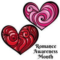 romance bewustzijn maand, folders of ansichtkaarten Aan een maatschappelijk significant onderwerp vector